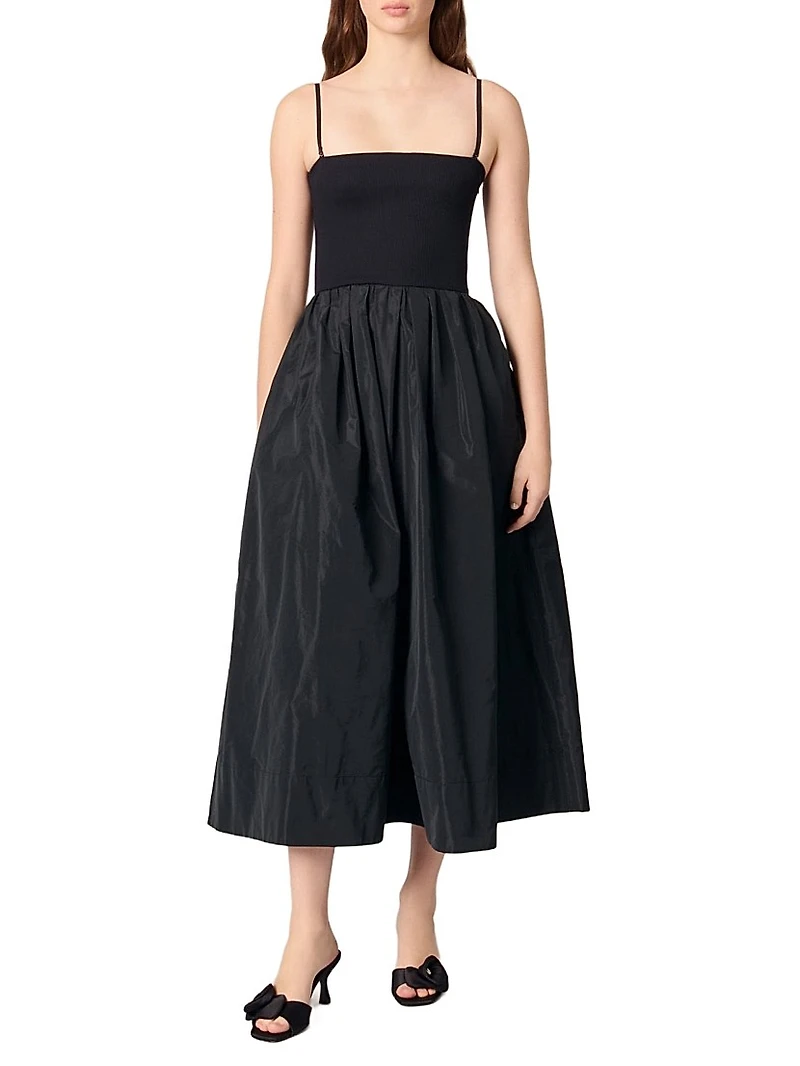 Strapless Mesh and Taffeta Dress