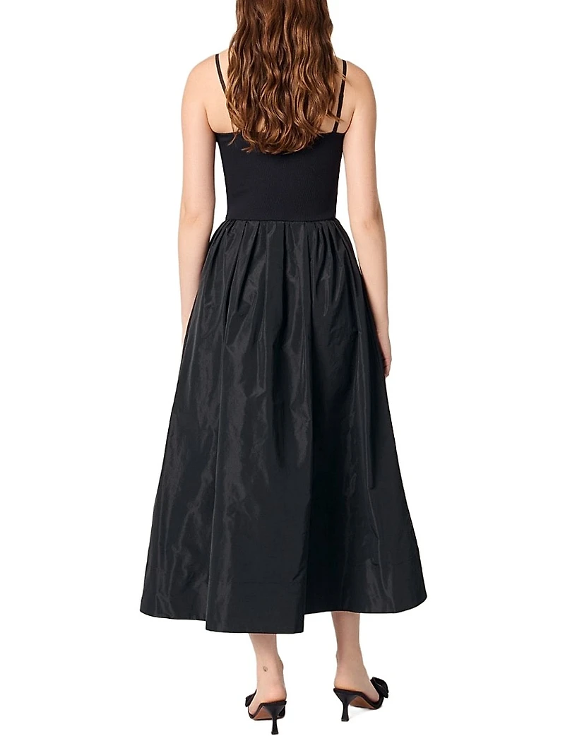 Strapless Mesh and Taffeta Dress