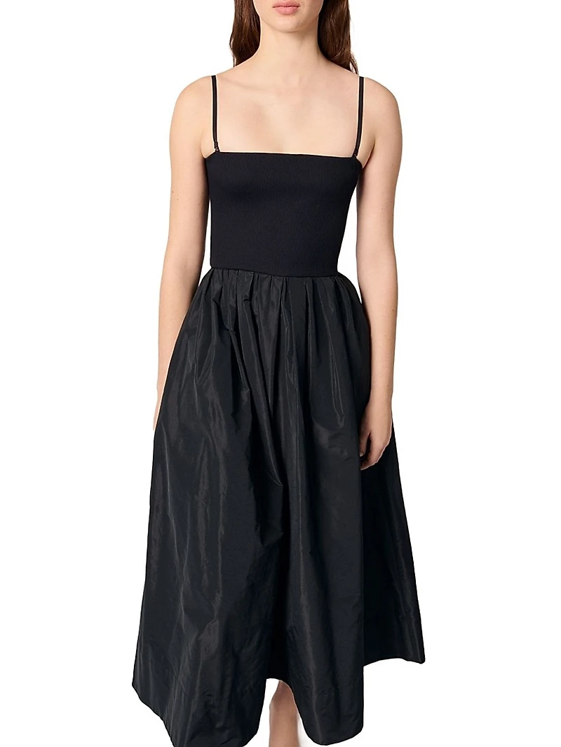 Strapless Mesh and Taffeta Dress