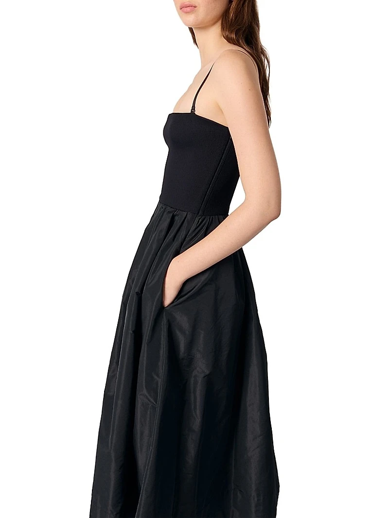 Strapless Mesh and Taffeta Dress