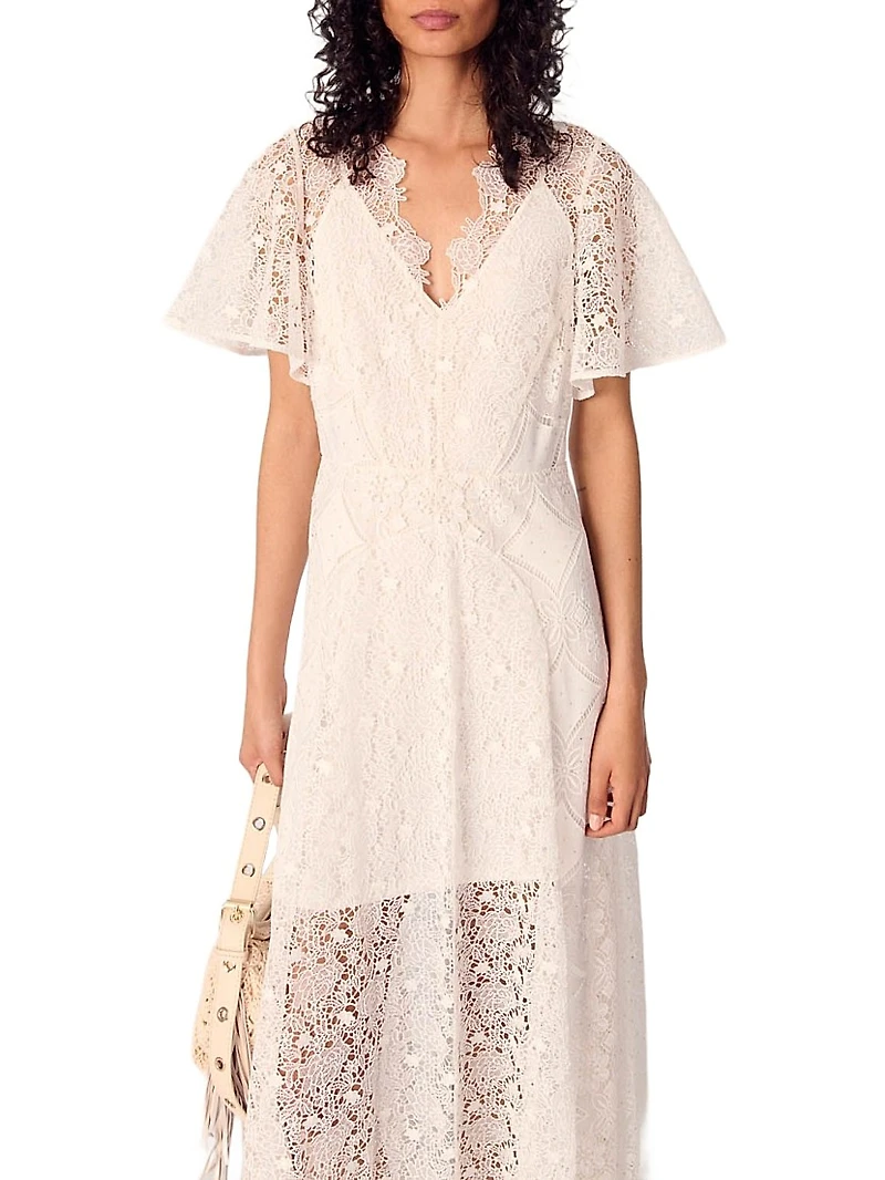 Floral Guipure Maxi Dress
