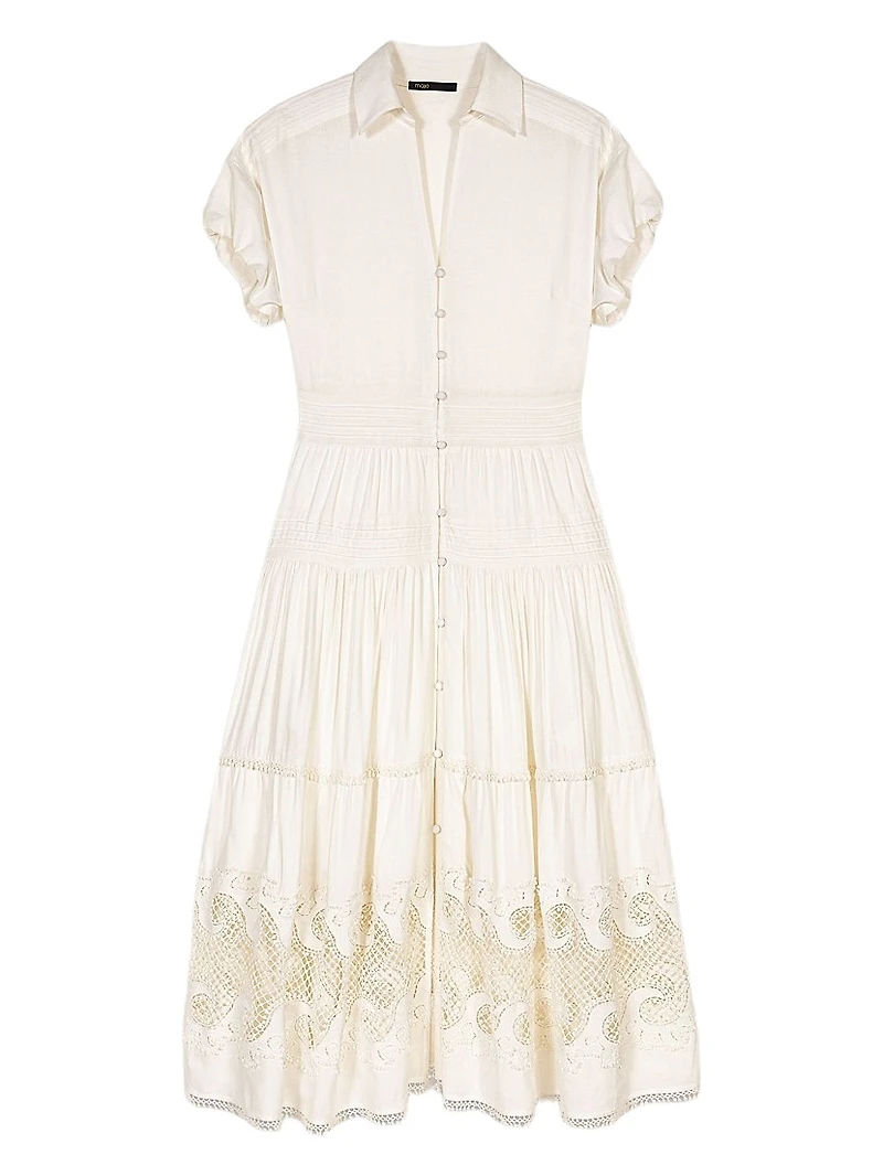 Embroidered Ruffled Maxi Dress