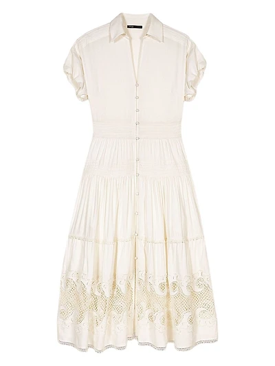 Embroidered Ruffled Maxi Dress