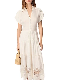 Embroidered Ruffled Maxi Dress