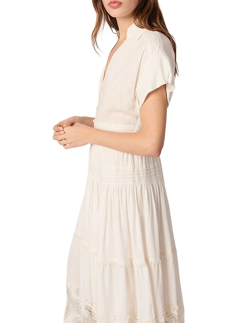 Embroidered Ruffled Maxi Dress