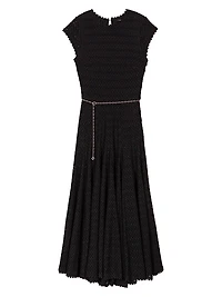 Crochet-Knit Midi Dress