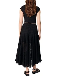 Crochet-Knit Midi Dress