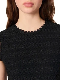 Crochet-Knit Midi Dress