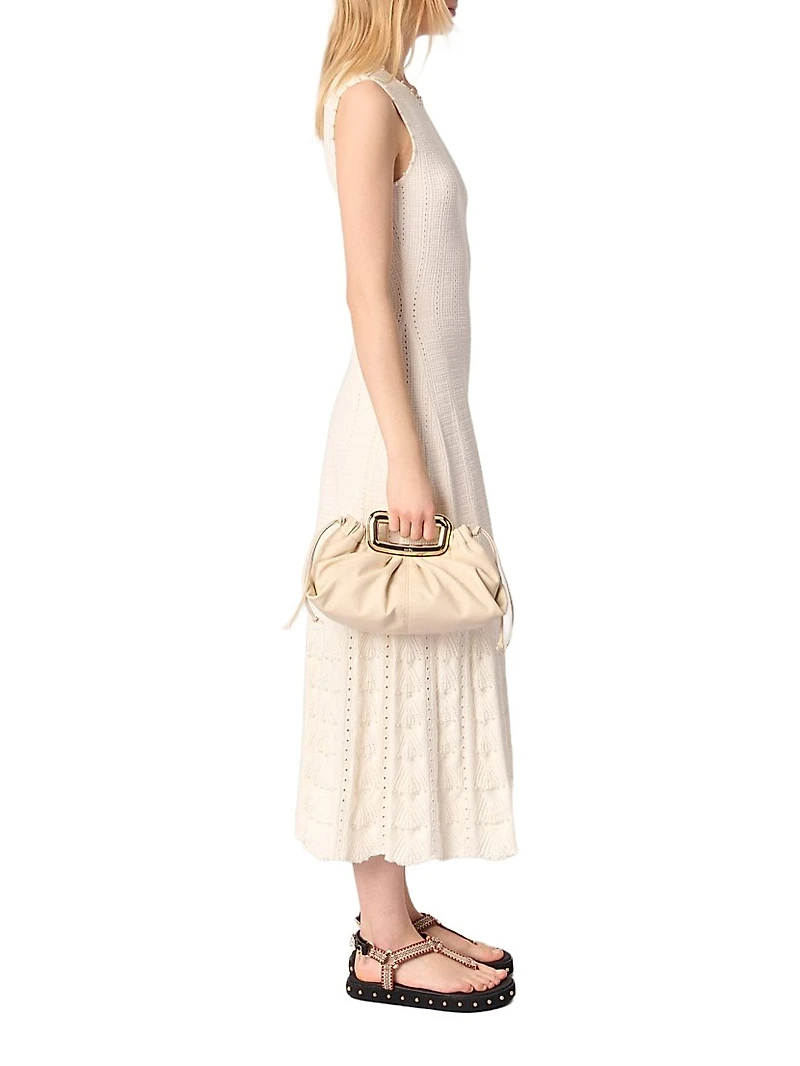 Beaded Pointelle Knit Maxi Dress