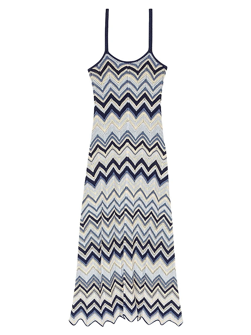 Crochet-Knit Midi Dress