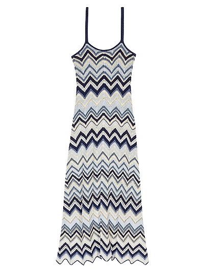 Crochet-Knit Midi Dress