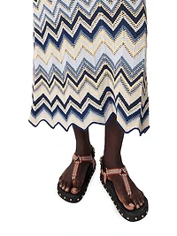 Crochet-Knit Midi Dress