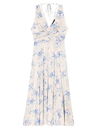 Patterned Maxi Dress with Lacing