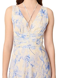 Patterned Maxi Dress with Lacing