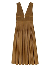 Jewellery Neckline Pleated Dress