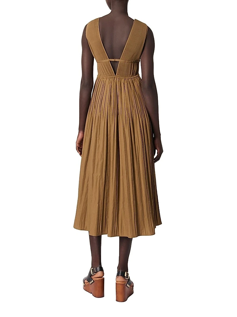 Jewellery Neckline Pleated Dress