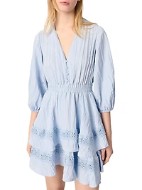 Dress with Ruffles and Lace Details