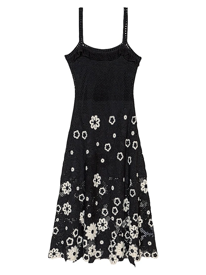 Floral Crochet Midi Dress
