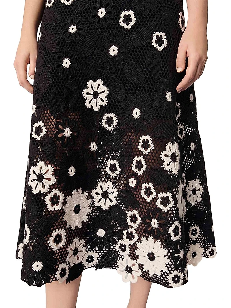 Floral Crochet Midi Dress