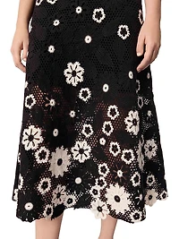 Floral Crochet Midi Dress