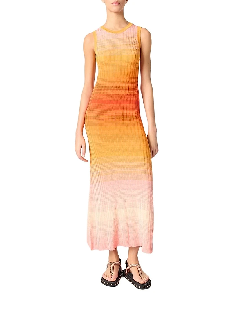 Tie-Dye Knit Midi Dress