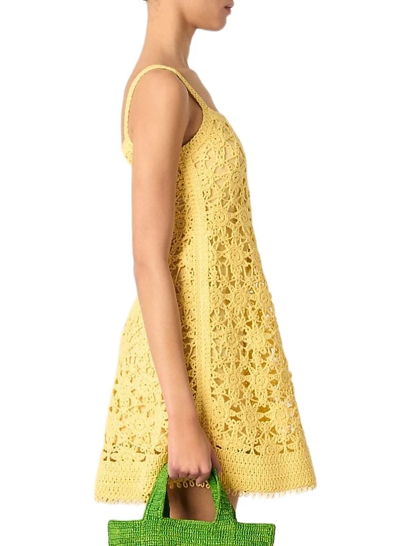 Crochet Strappy Mini Dress