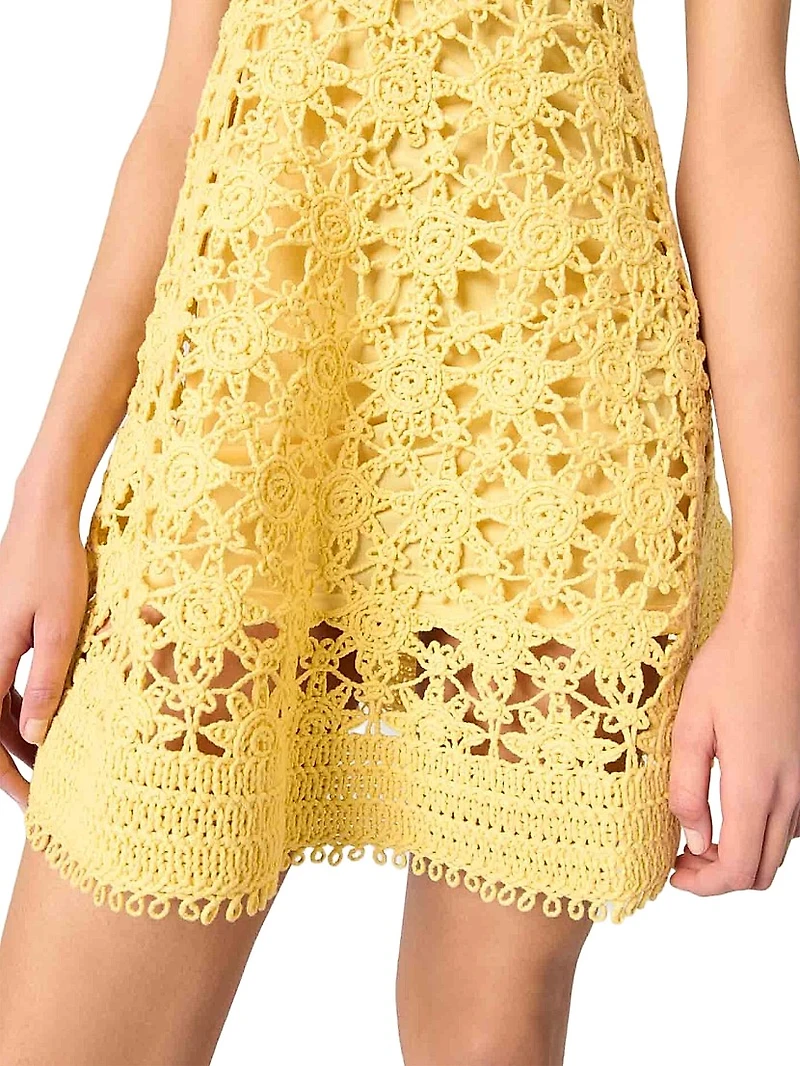 Crochet Strappy Mini Dress