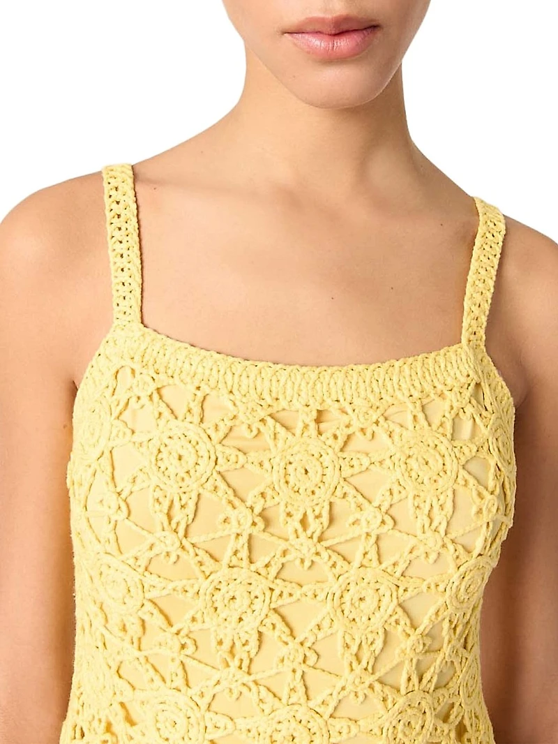 Crochet Strappy Mini Dress