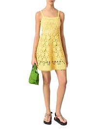 Crochet Strappy Mini Dress