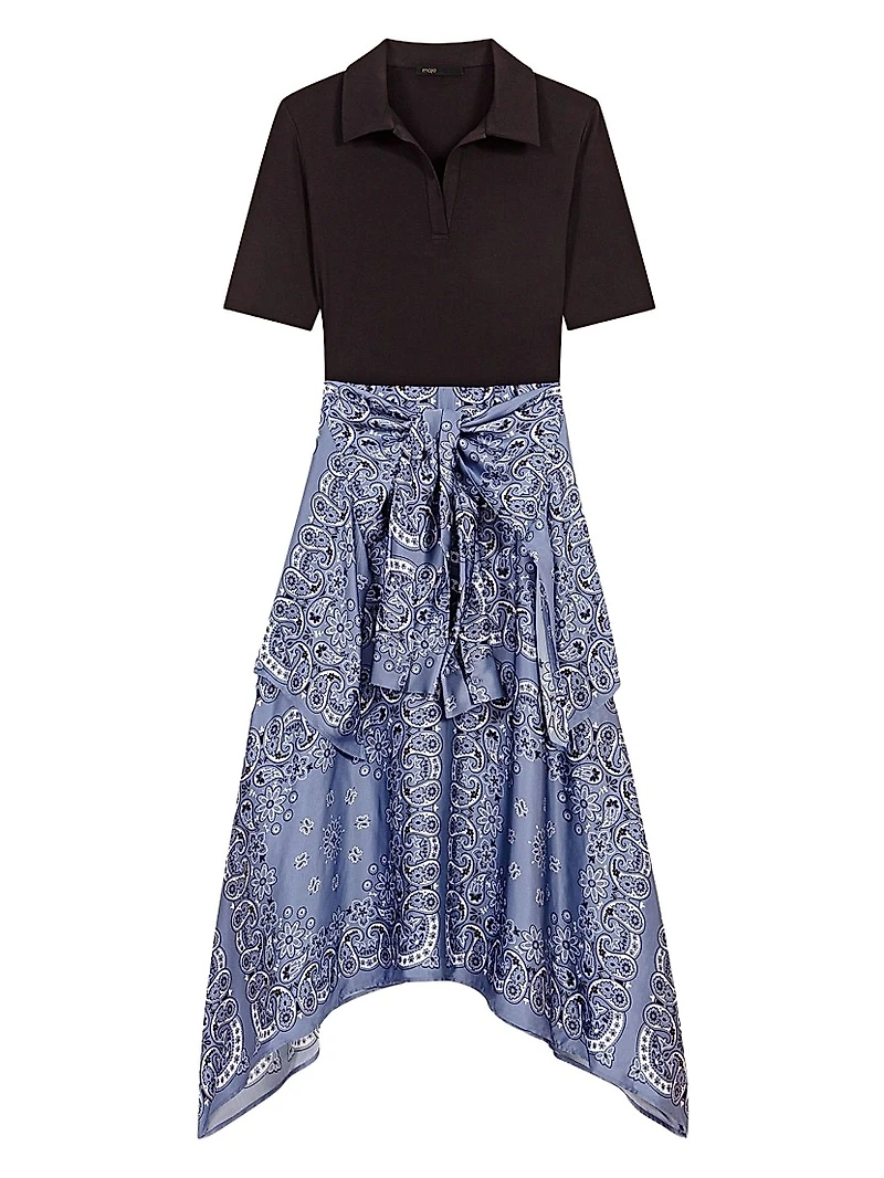 Layered-Effect Patterned Dress