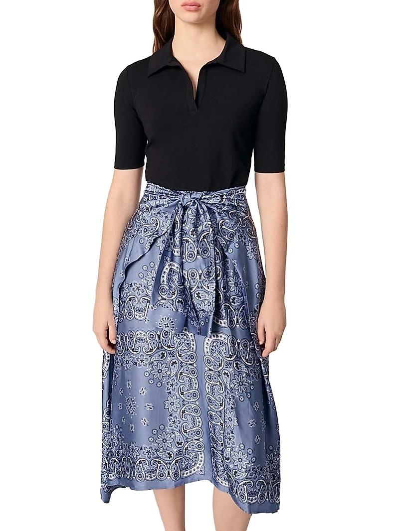 Layered-Effect Patterned Dress