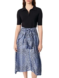 Layered-Effect Patterned Dress