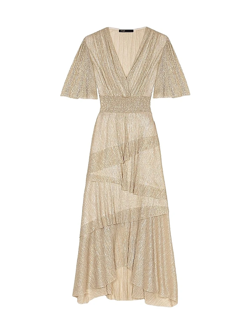 Metallic Ruffled Dress