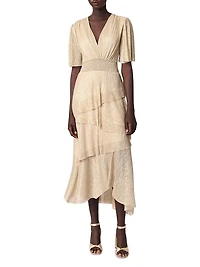 Metallic Ruffled Dress