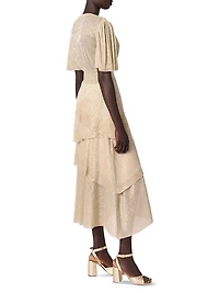 Metallic Ruffled Dress