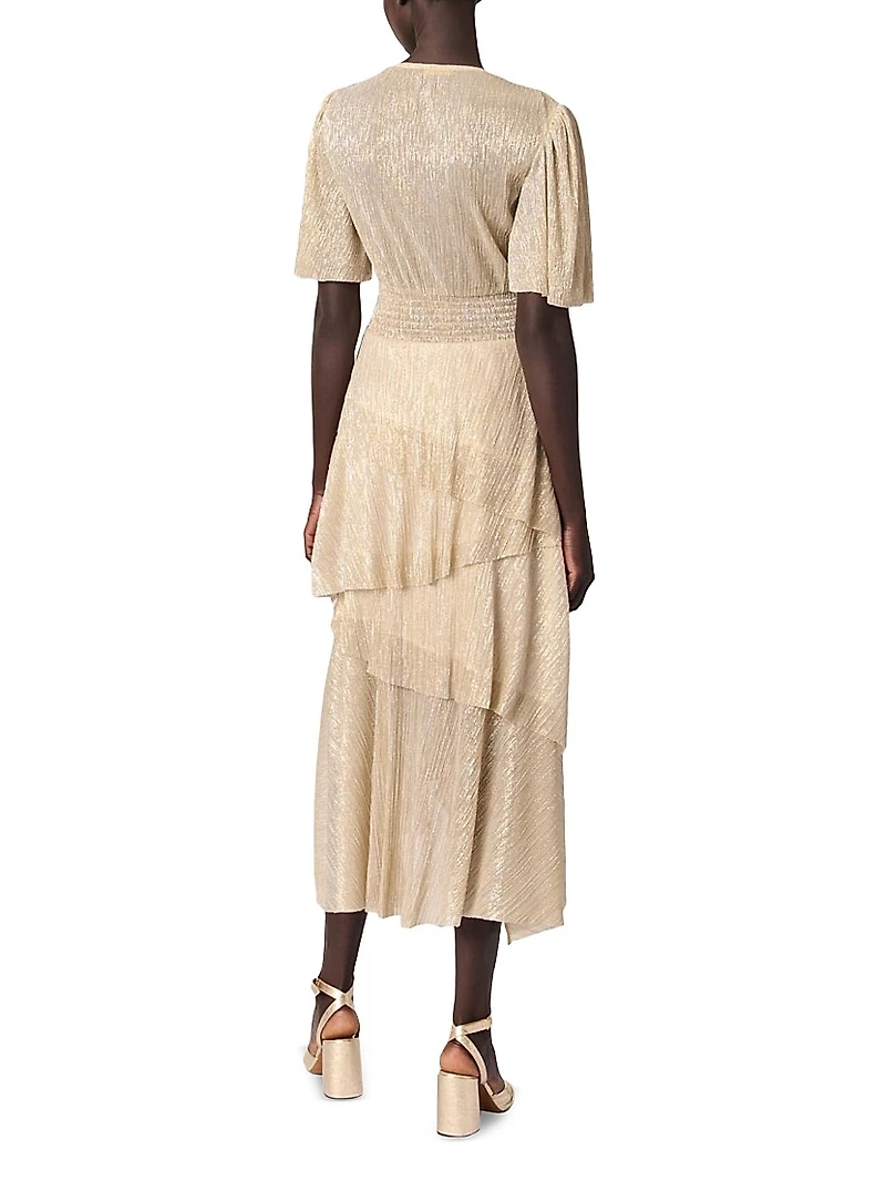 Metallic Ruffled Dress