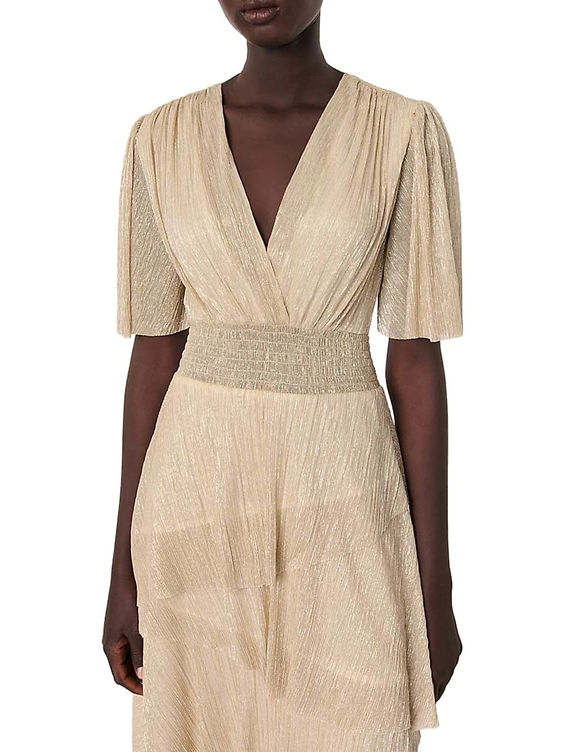 Metallic Ruffled Dress