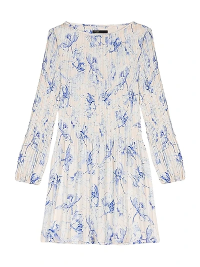 Patterned Pleated Dress