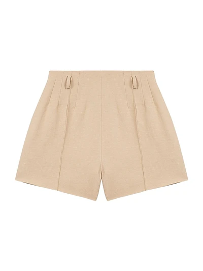 Linen and Cotton Shorts with Darts