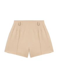 Linen and Cotton Shorts with Darts