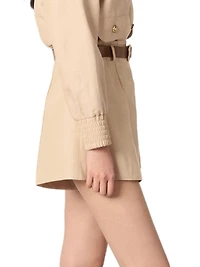 Linen and Cotton Shorts with Darts