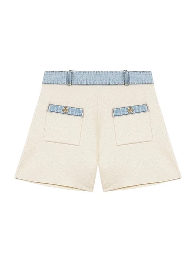 Knitted Shorts with Denim Trim