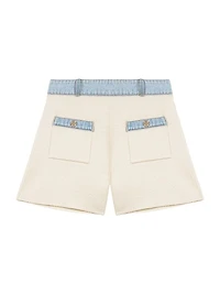Knitted Shorts with Denim Trim