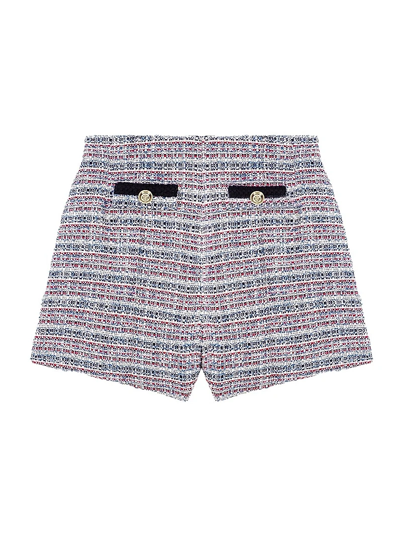 Tweed Shorts with Contrasting Trim