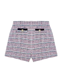 Tweed Shorts with Contrasting Trim