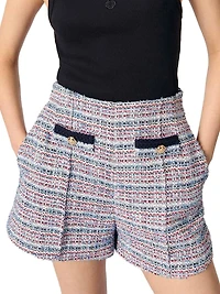 Tweed Shorts with Contrasting Trim