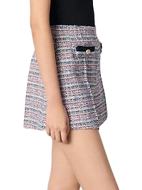 Tweed Shorts with Contrasting Trim