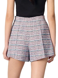 Tweed Shorts with Contrasting Trim