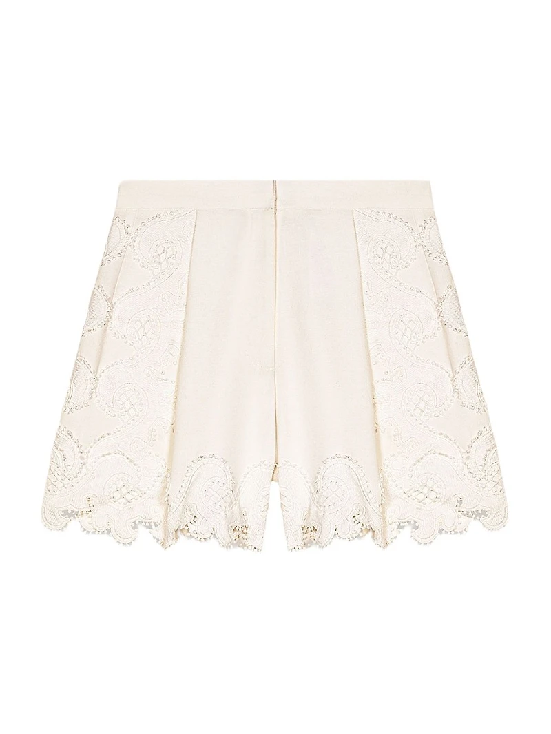 Embroidered Floral Shorts