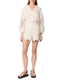 Embroidered Floral Shorts